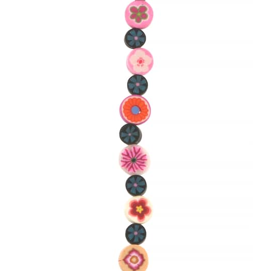 Mixed Flower Clay Disc Beads by Bead Landing&#x2122;